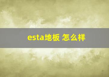 esta地板 怎么样